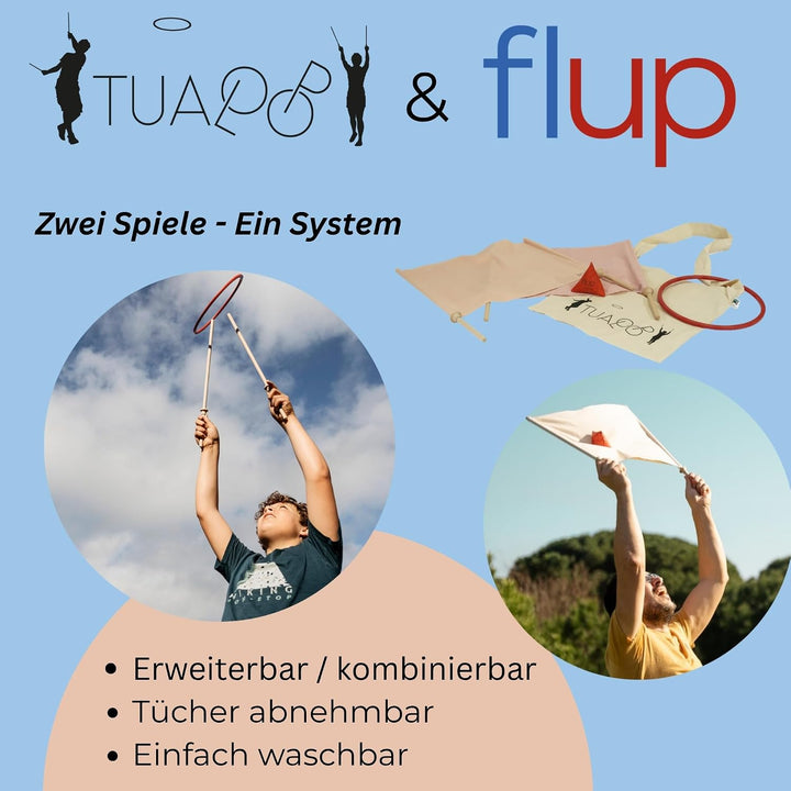 flup Wurfspiel – Outdoor Spiel für Kinder &amp; Erwachsene | Geschicklichkeitsspiel &amp; Fangspiel | Bewegu