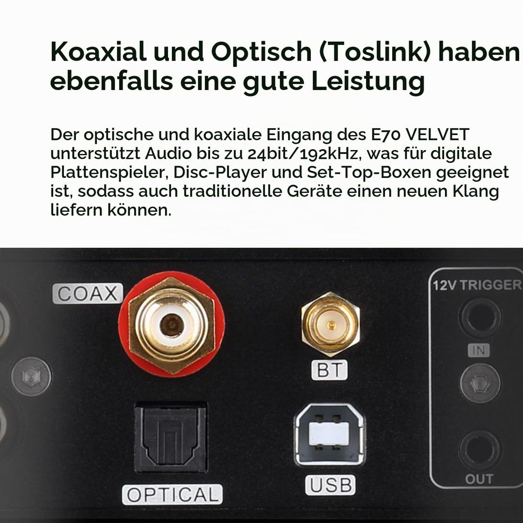 TOPPING E70 Velvet Samt Vollsymmetrischer DAC AK4499EX XMOS XU316 DSD512 32Bit/768kHz Decoder Blueto