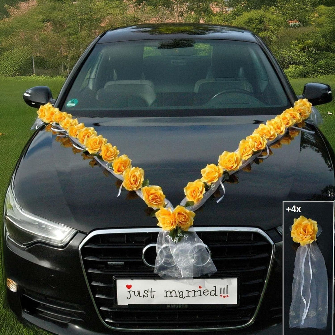Rosen Girlande Braut Paar Rose Deko Dekoration Autoschmuck Hochzeit Car Auto Wedding ®Auto-schmuck D