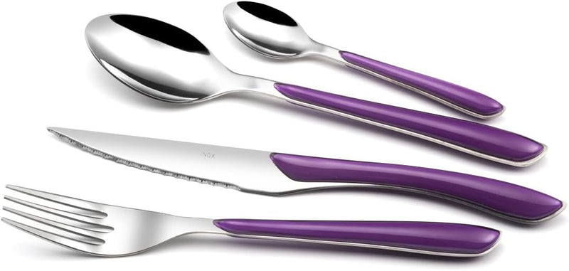 Amefa 2234AAMBA1B60 ECLAT Besteckset, gepunktet, 16-teilig, ABS Edelstahl, rostfrei, violine, Ménagè