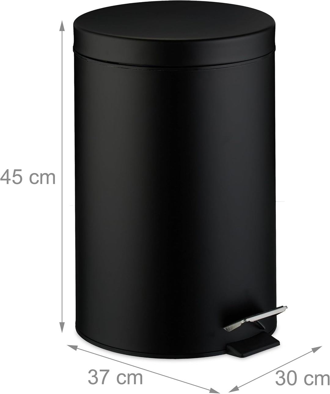 Relaxdays Mülleimer Küche, 20 Liter, mit Deckel, entnehmbarer Inneneimer, Fusspedal, mattes Design,