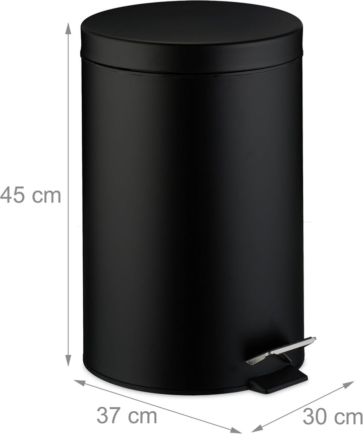 Relaxdays Mülleimer Küche, 20 Liter, mit Deckel, entnehmbarer Inneneimer, Fusspedal, mattes Design,