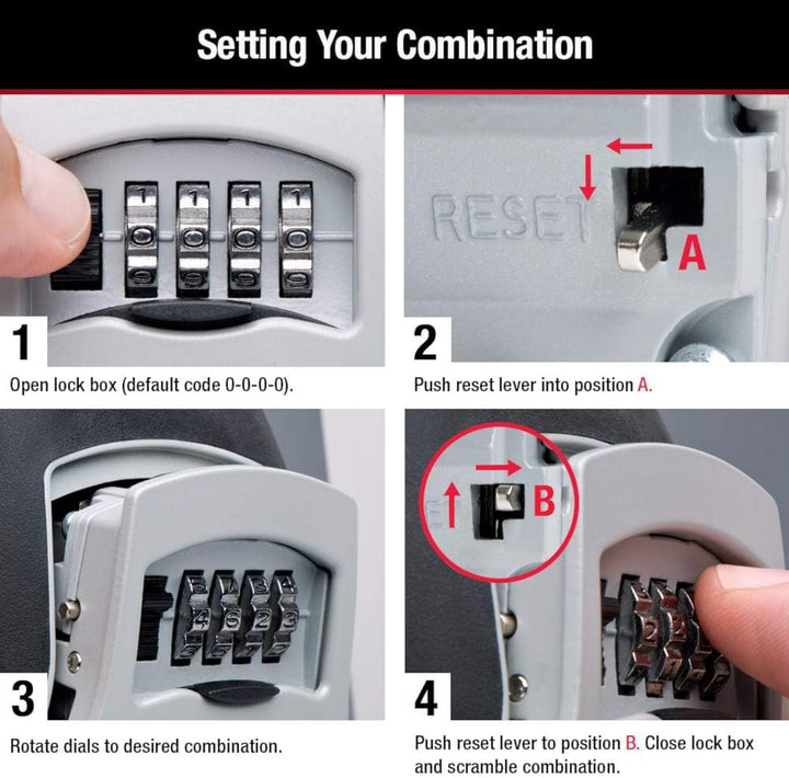 Master Lock 5420D Set Ihre eigene Kombination Wandbefestigung 5 Key Capacity schwarz, Wandbefestigun