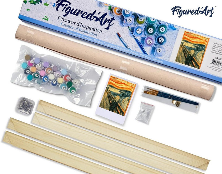 Figured'Art Malen Nach Zahlen Erwachsene Mit Rahmen Der Schrei - Paint by Numbers Basteln DIY Bastel