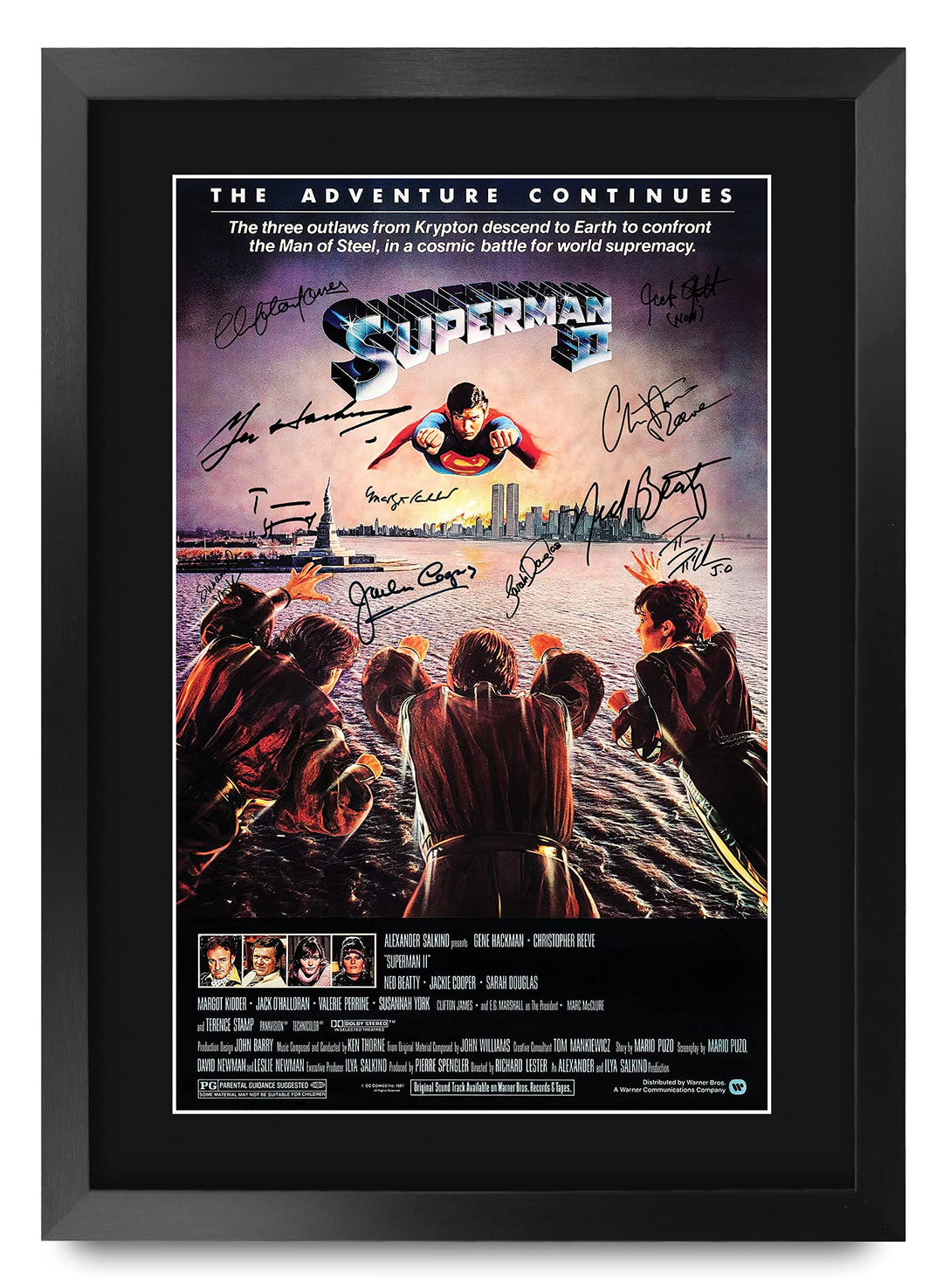 HWC Trading FR A3 Superman 2 Christopher Reeve Geschenke gedrucktes Poster signiert Autogramm Bild f