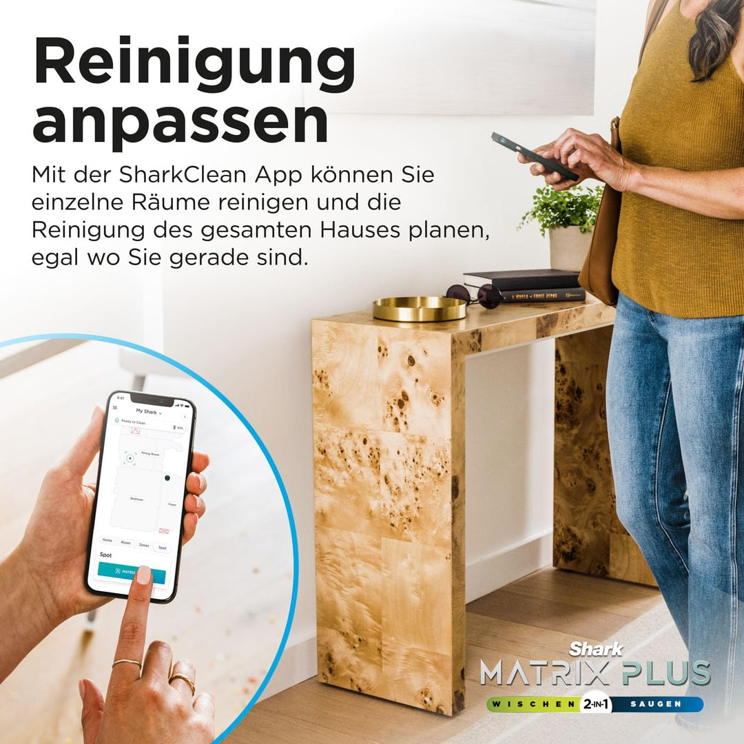 Shark Matrix Plus 2-in-1 Wisch- & Saugroboter mit LiDAR-Home Mapping, Matrix- & Kantenreinigung, für
