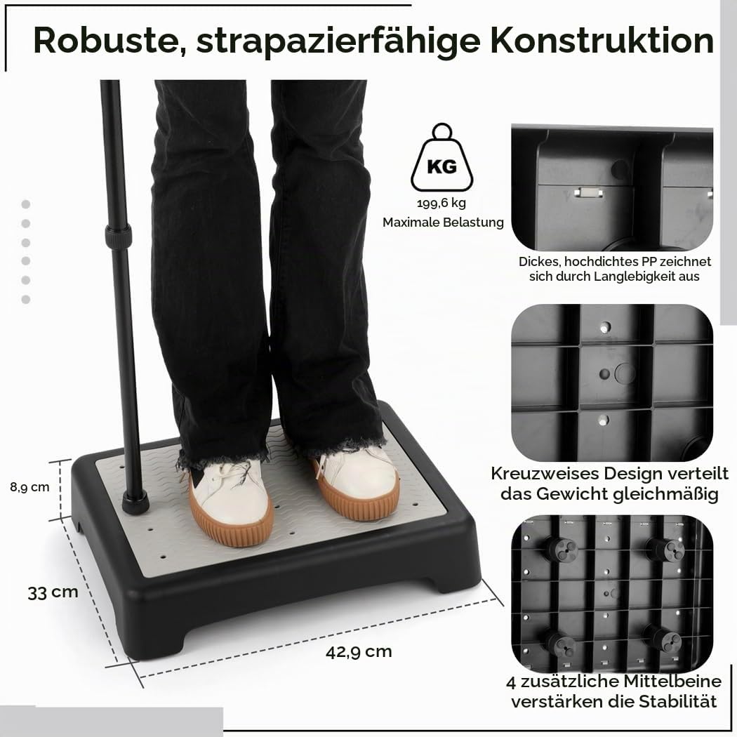 EIN-Stufen-Tritt für Senioren, rutschfeste Mobilitätsstufe für Treppen, Betten und Autos, 440 lbs Tr