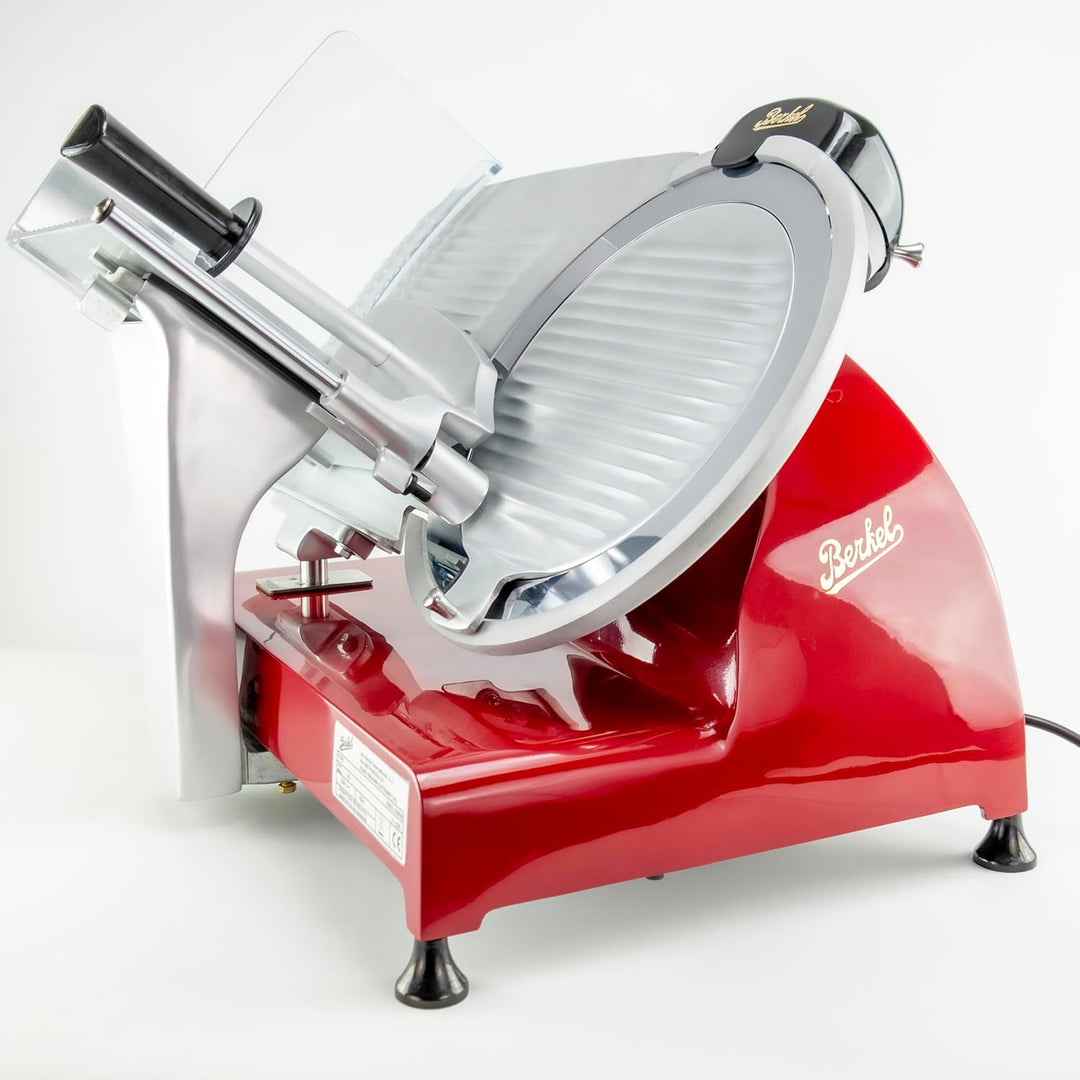 Berkel Red Line 300 Aufschnittmaschine rot - Schneidemaschine für die Küche inkl. handgefertigtes Ei