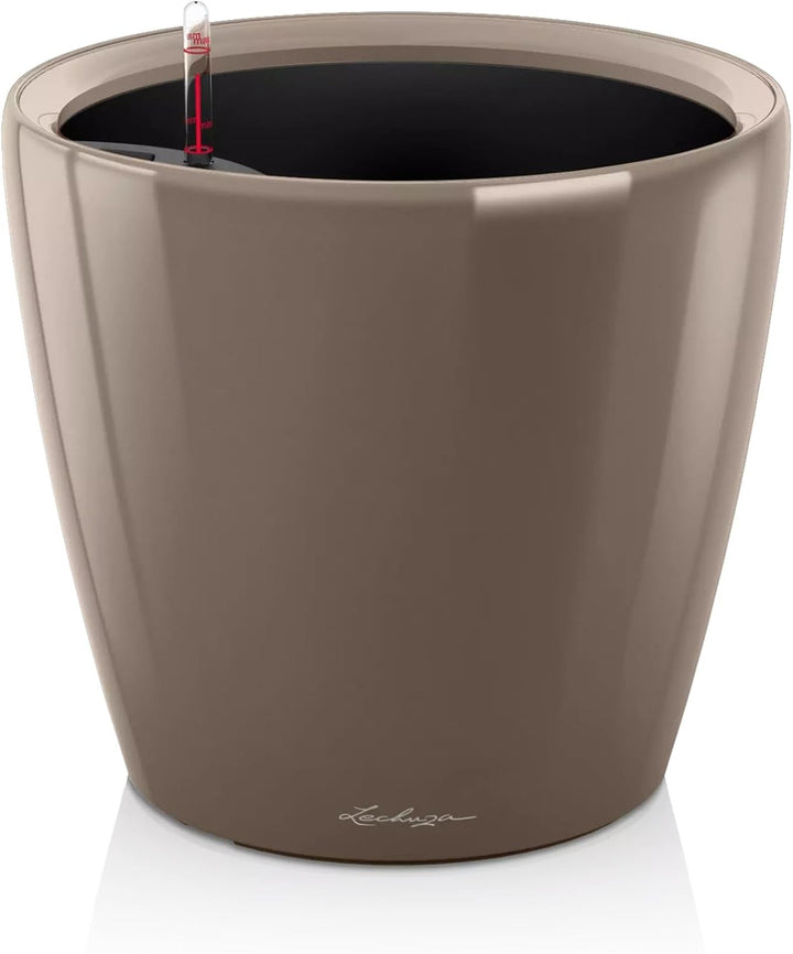 LECHUZA CLASSICO Premium LS 28 taupe hochglanz 16045 28.5x28.5x26 cm Taupe Hochglanz Einzel, 28.5x28
