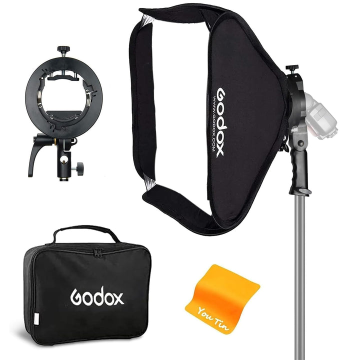 Godox Softbox 81,3 x 81,3 cm mit Godox S2 S-Type Speedlite Halterung, Bowens Mount Portable Softbox
