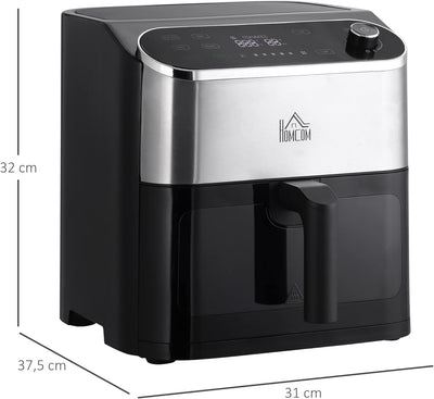 HOMCOM 4 in 1 Design Heissluftfritteuse 6,5 L 1350 W Airfryer mit Touchscreen Fritteuse mit Timer un