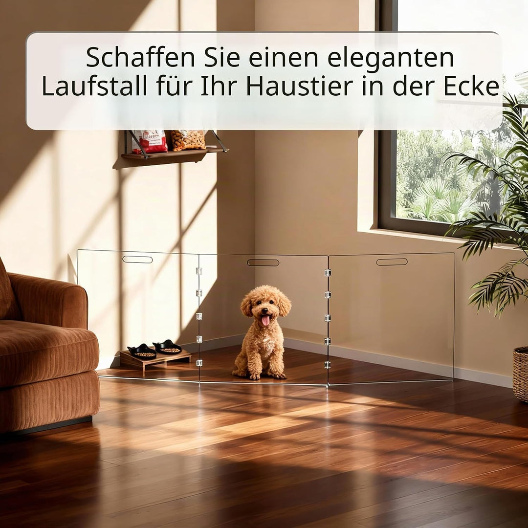 Acryl Hundegitter, Absperrgitter Hund, welpengitter Hund, Treppenschutzgitter ohne Bohren, absperrun