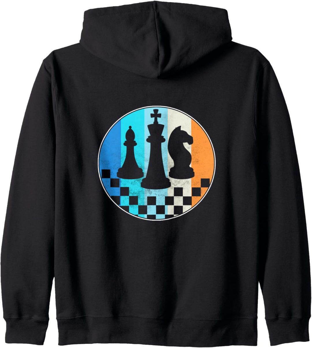 Backprint Schach Retro Kapuzenjacke