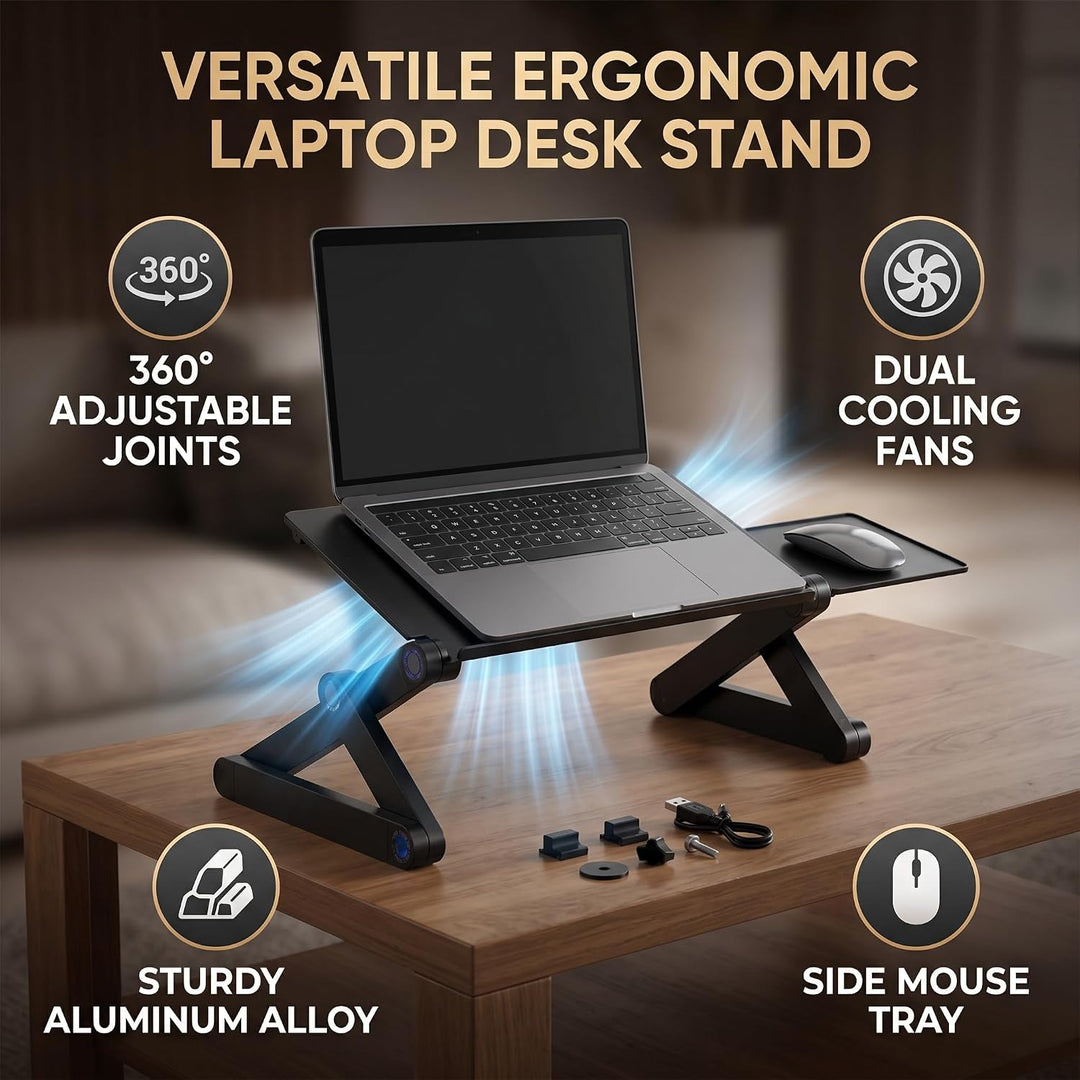 Laptopständer, 360 ° Verstellbarer Faltbarer Laptop-Tisch, Laptop-Schreibtisch, Leichten Aluminium-L