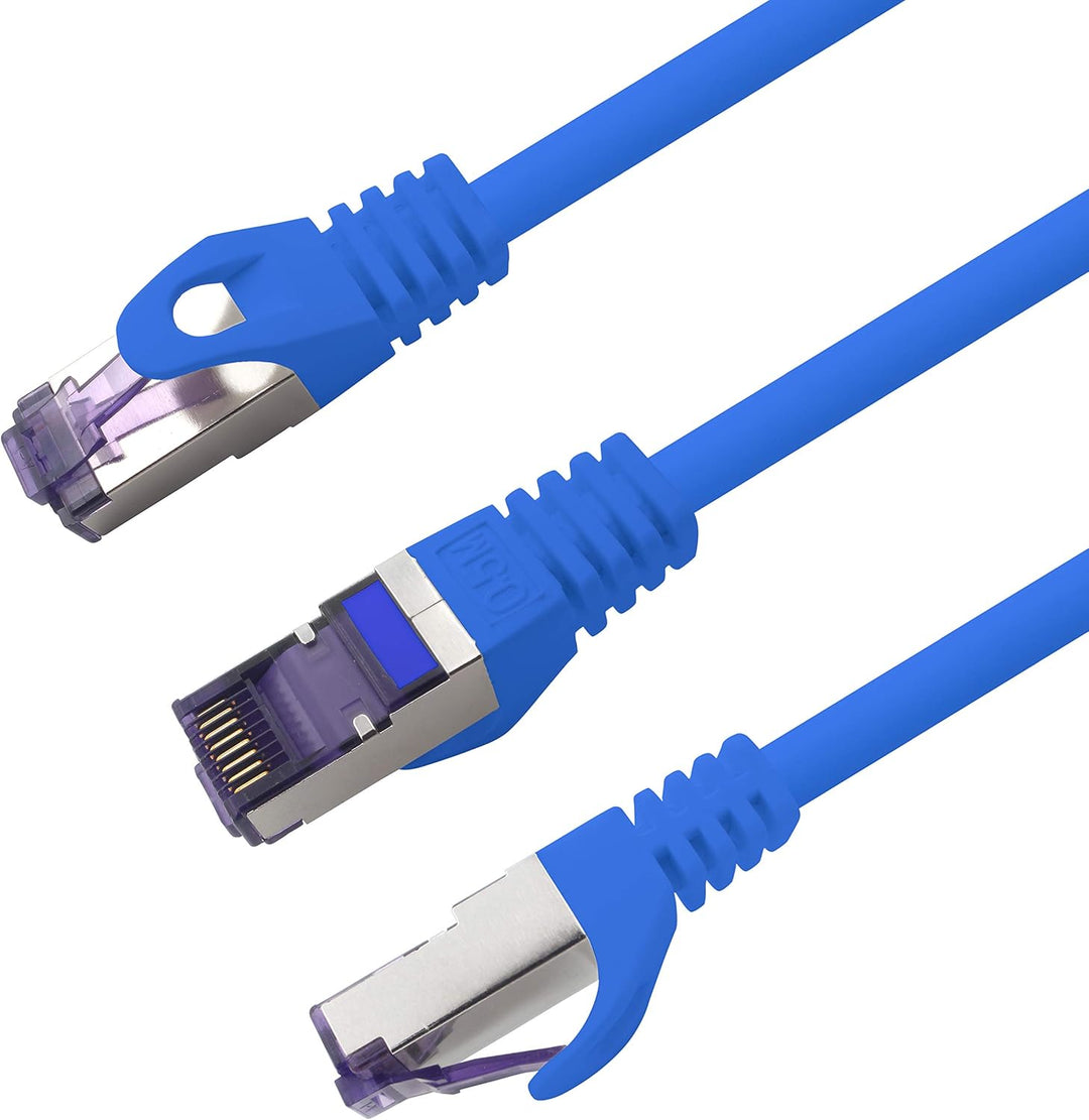 1aTTack.de Cat.7 Netzwerkkabel 3,0 m - Blau - 5 Stück - Cat7 Patchkabel (SFTP/PIMF/LSZH) Rohkabel 10