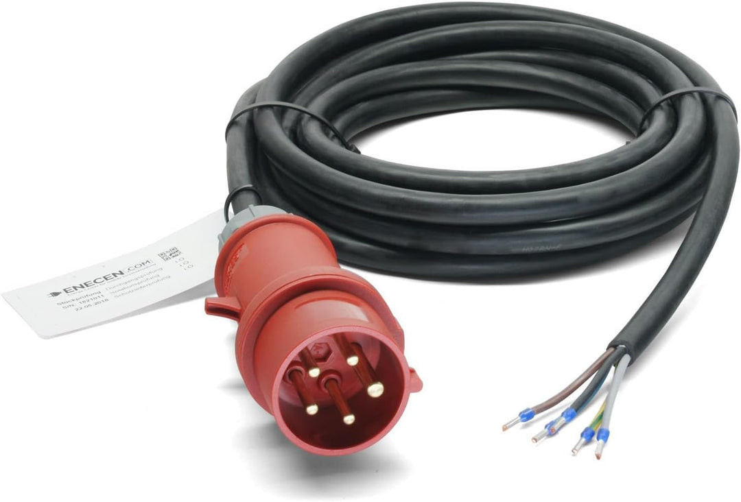 ENECEN 1512402 CEE-Anschlusskabel 400V/16A IP44 Gummi H07RN-F 5x2,5 mm² mit Stecker/freies Ende 5-po