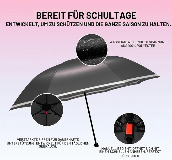 Knirps Rookie manual - Kinderregenschirm black Schwarz, Schwarz