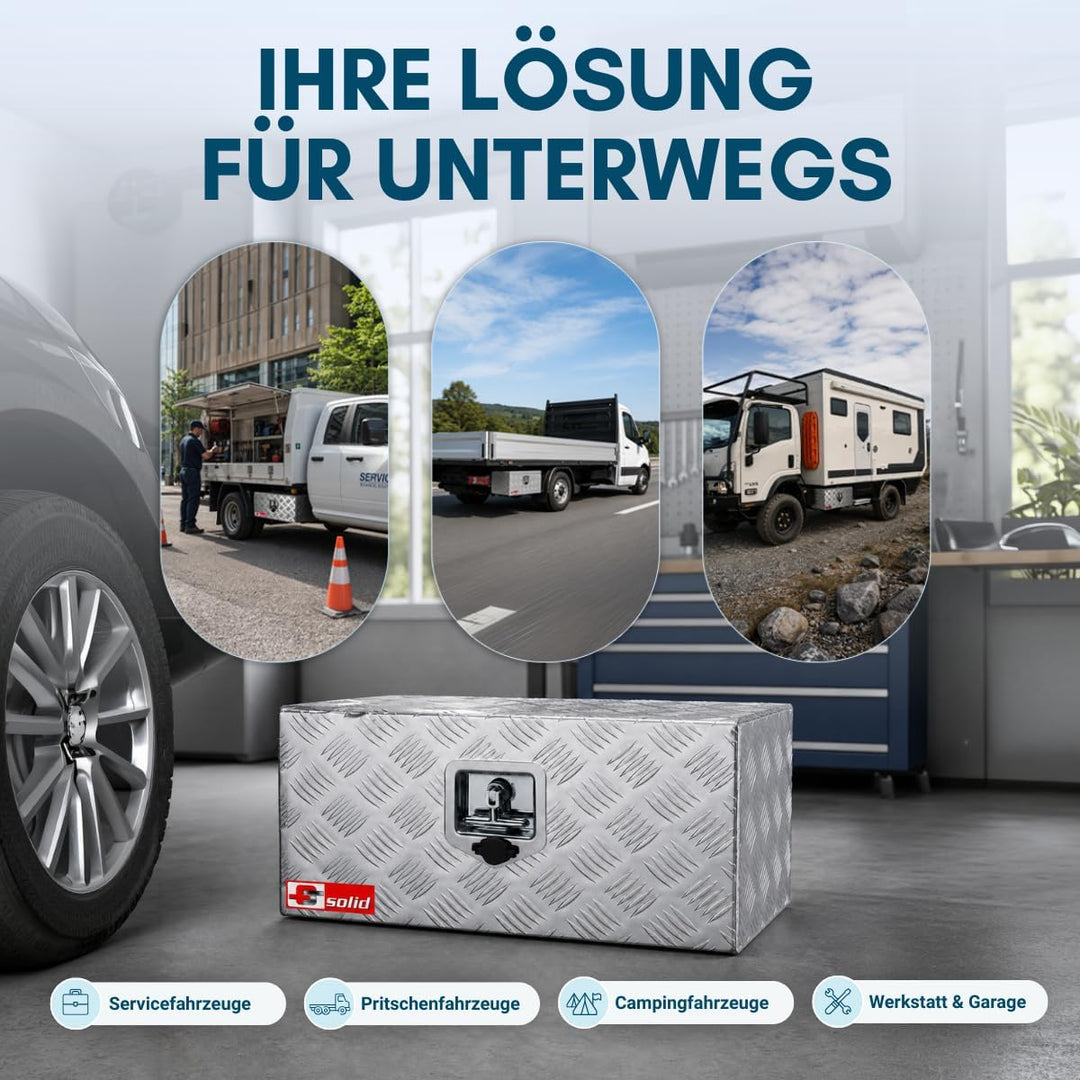 FTsolid Unterbaubox Anhängerkiste Staukasten J1-A Anhängerkiste Gurtkiste Staubox Werkzeugkiste 35l