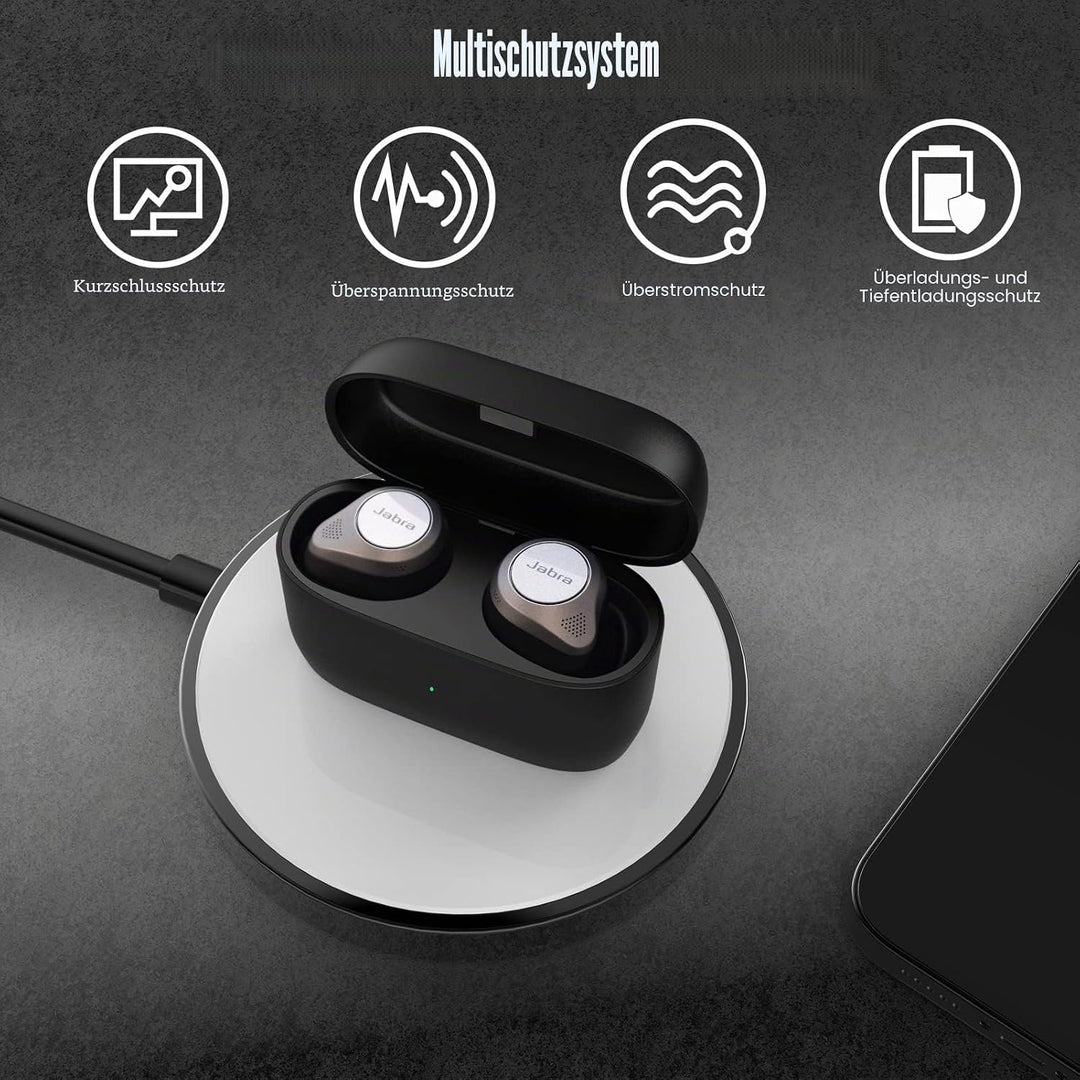 Kabellose Ladecase kompatibel mit Jabra Elite 85t, Ersatz Ladecase für Jabra 85t Wireless Charger Ca