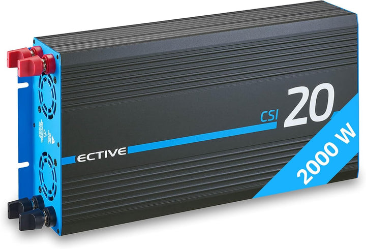 ECTIVE Reiner Sinsus Wechselrichter CSI 20-2000W, 12V auf 230V, USB, USV Funktion, Überhitzungsschut