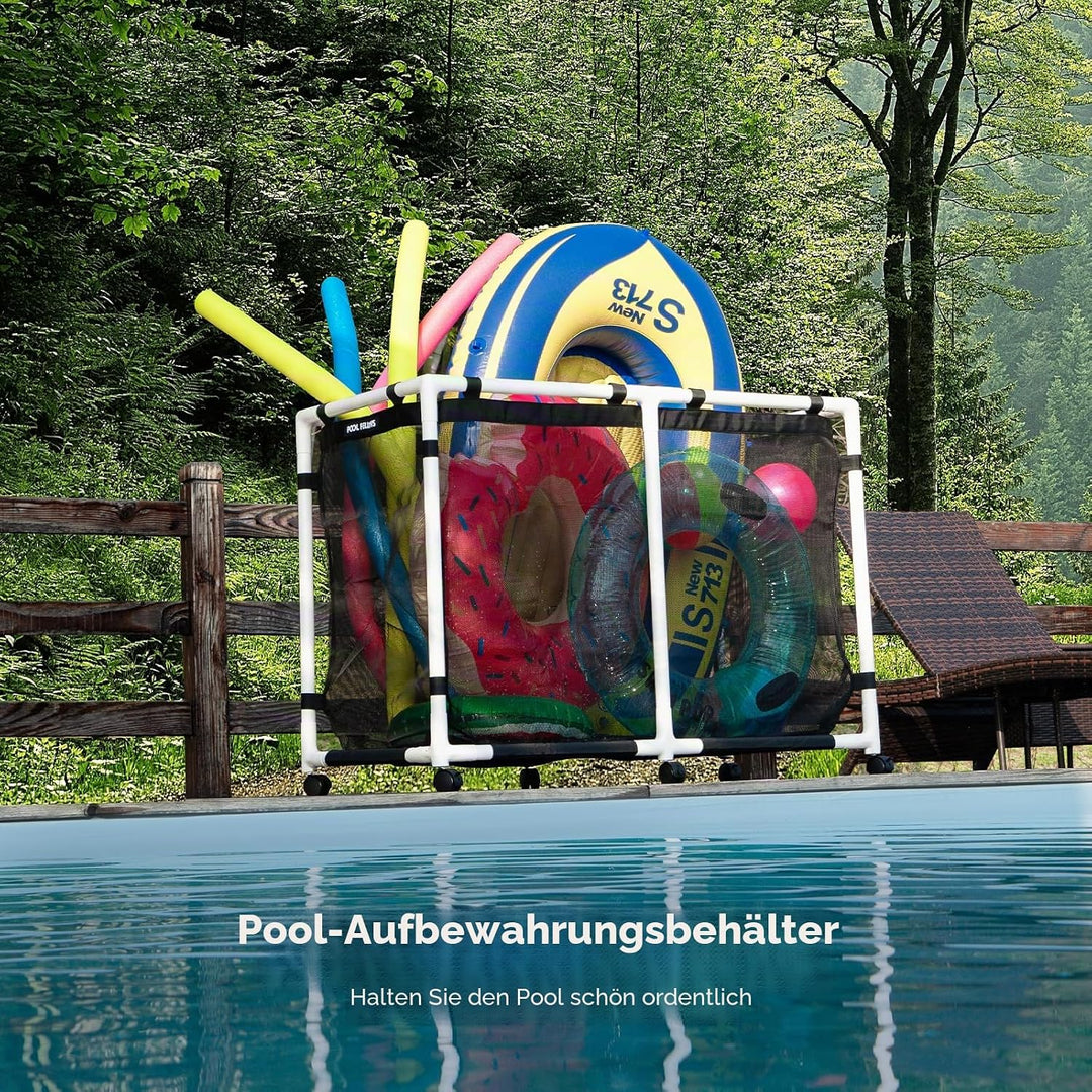 Pool-Aufbewahrungsbehälter, 170 Liter, 62 x 62 x 67 cm,Halter für Nudeln, Spielzeug, Schwimmer, Hand