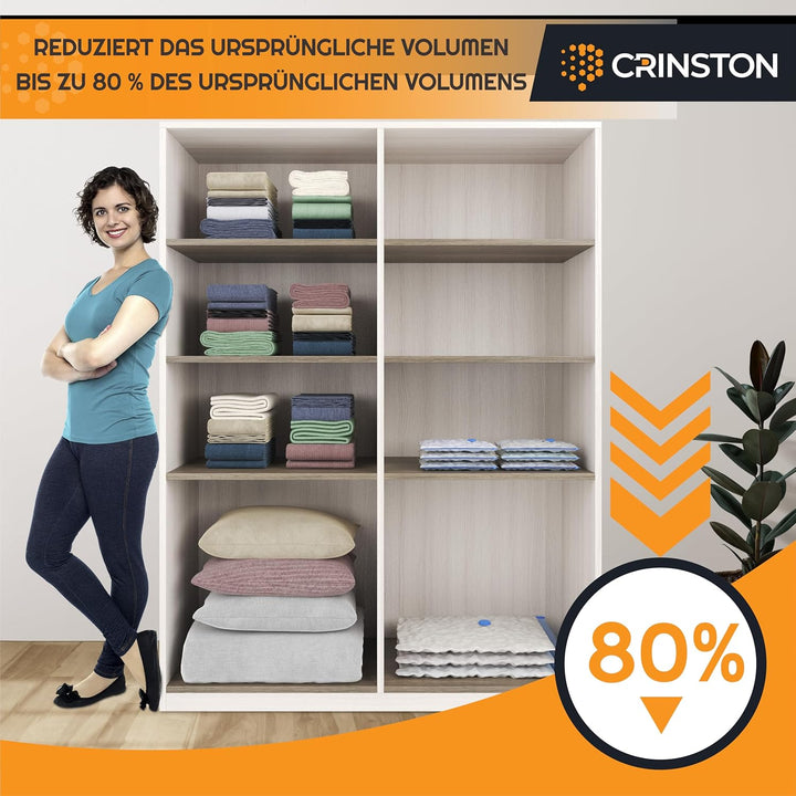 Vakuumbeutel für Kleidung (6 Stück 100x60 cm) Vakuum Wiederverwendbar Kleiderbeutel für Kleidung Bet