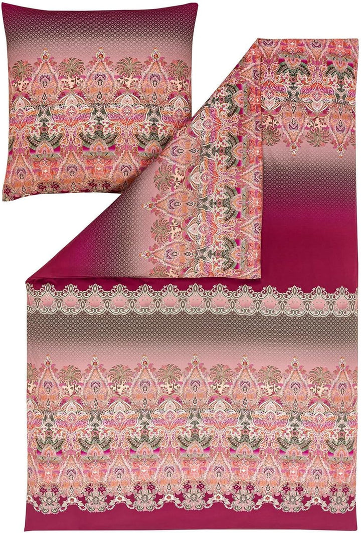 ESTELLA Mako Interlock Jersey Bettwäsche Khira Rubin 1 Bettbezug 155 x 220 cm + 1 Kissenbezug 80 x 8