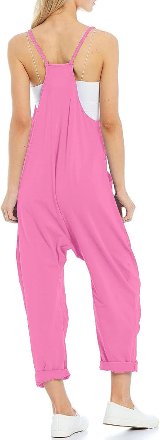 VUTRU Stylischer Damen Sommer Overall – Ärmelloser Jumpsuit mit lockerer Passform,V-Ausschnitt,trend