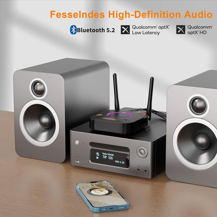B06Ultra Bluetooth 5.2 Empfänger für LDAC Hi-Res Audio, HiFi Bluetooth Audio Adapter mit Audiophile