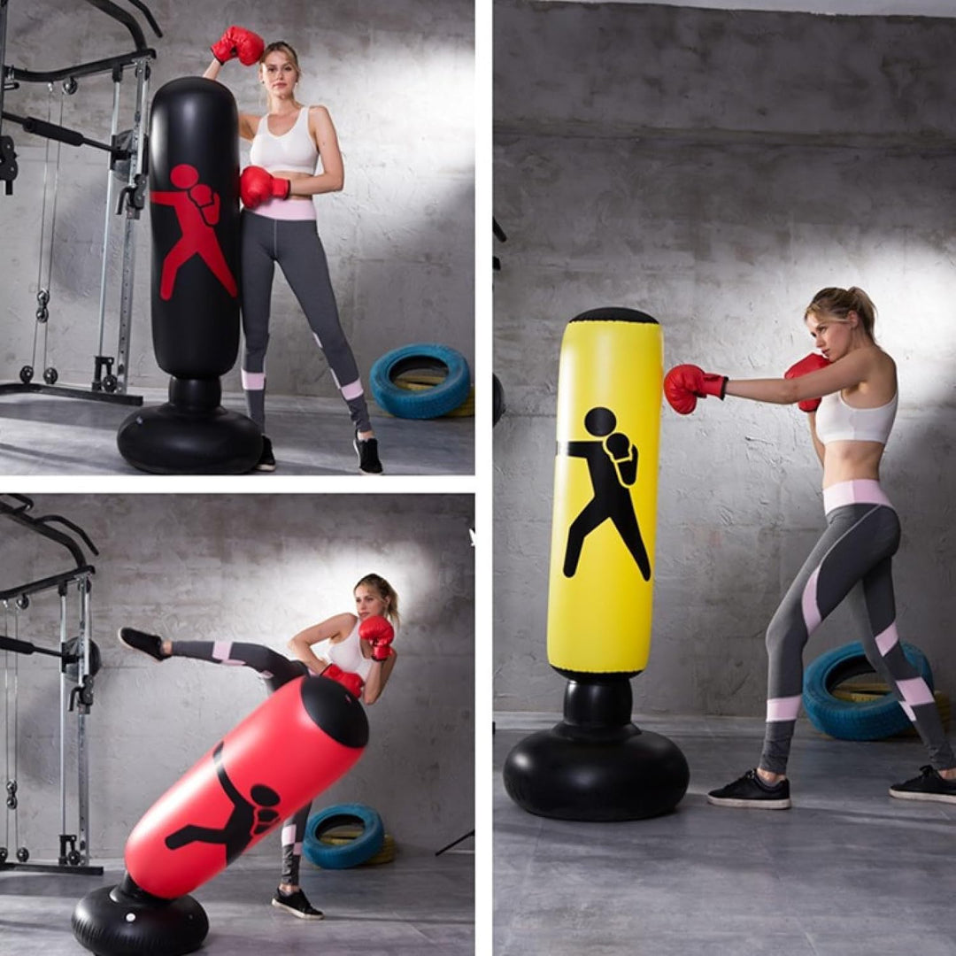 Freistehende Boxsäcke für Kinder/Erwachsene,Boxsack gefüllt160 cm für Boxen/Kickboxen,Standboxsäcke