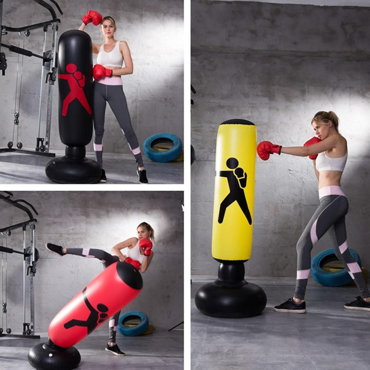Freistehende Boxsäcke für Kinder/Erwachsene,Boxsack gefüllt160 cm für Boxen/Kickboxen,Standboxsäcke