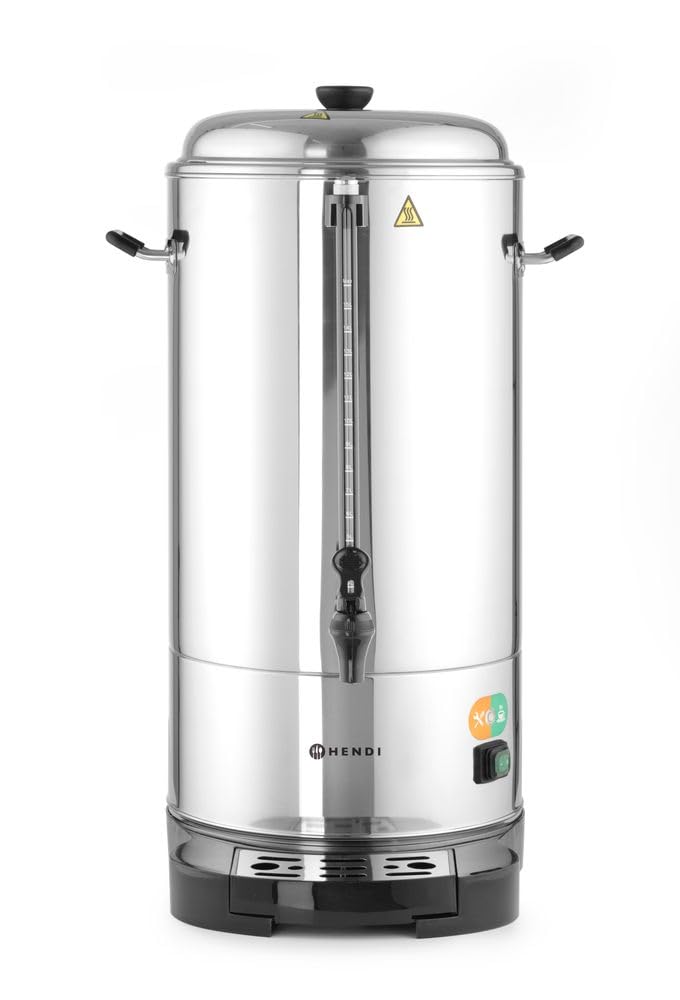 HENDI Kaffee-Perkolator, Doppelwandig, Energiesparend, eingebauter Filterwanne, non drip Hahn, für g