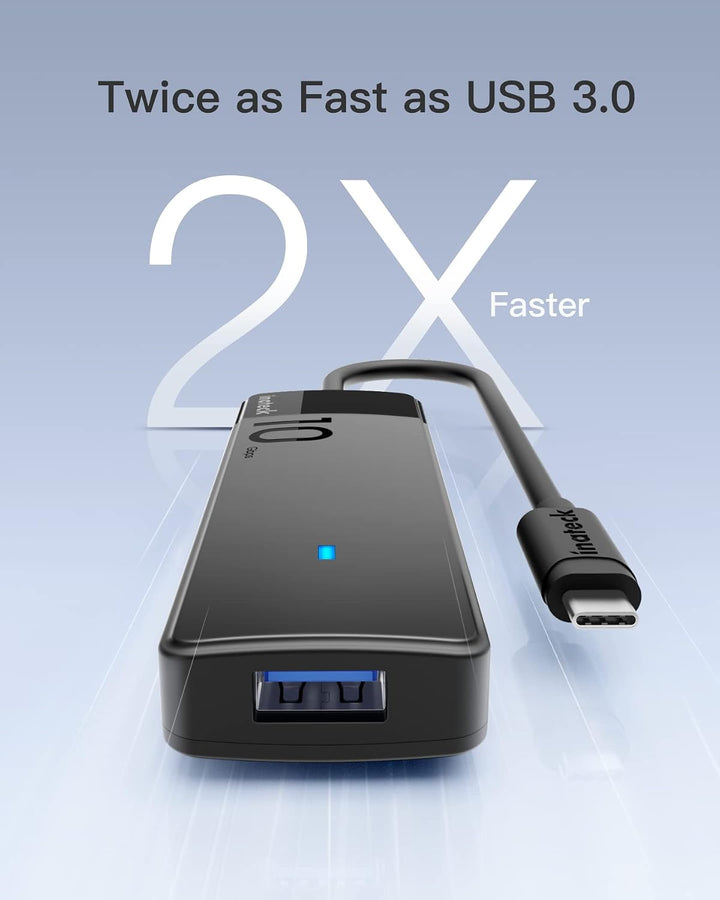 Inateck USB 3.2 Gen 2 Geschwindigkeit, USB-C zu USB Hub mit 4 USB-A-Anschlüssen, HB2025 4 in 1, 4 in