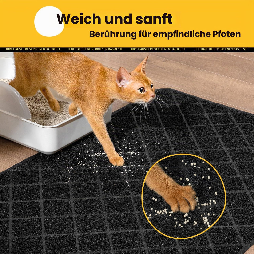 Conlun Katzenklo Matte Katzenstreu , 119 x 89 cm Vorleger, Gitter Netz Streukontrolle Design Unterle