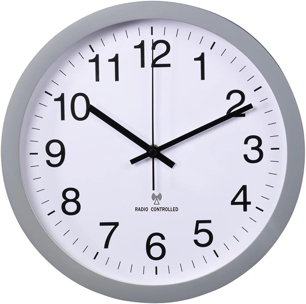 Hama Funkwanduhr ohne Tickgeräusche (analoge Wanduhr mit grossem Ziffernblatt, Wohnzimmeruhr, Schlaf