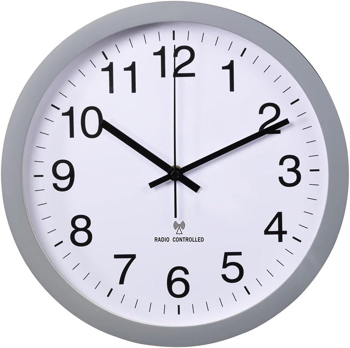 Hama Funkwanduhr ohne Tickgeräusche (analoge Wanduhr mit grossem Ziffernblatt, Wohnzimmeruhr, Schlaf