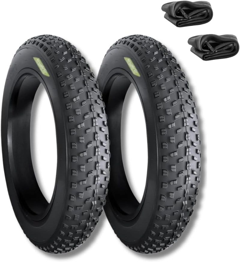 Ecovelò Unisex – Erwachsene 26x4.0 (100-559) + Kammern mit V.a. Reifen für Fat Bike Gummi MTB 2 26 x