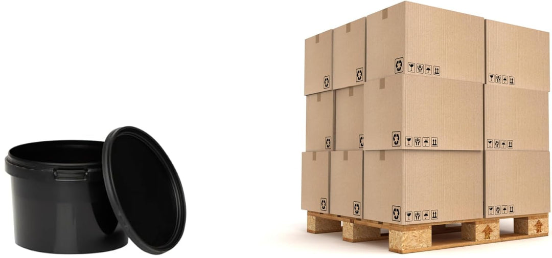 BenBow Eimer mit Deckel 0,5L schwarz 7392 Stück - Palette - lebensmittelecht, stabil, luftdicht, aus