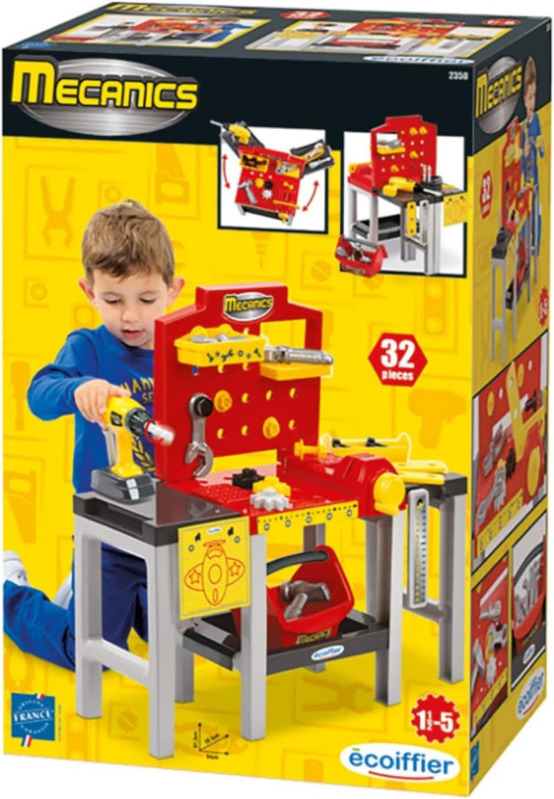 Ecoiffier Modulare Werkbank Spielzeug, Kunststoff, Rot/Grau, x-Large