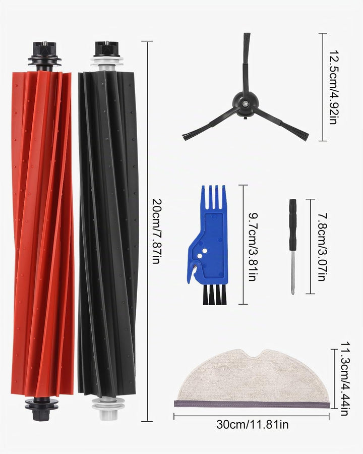 Zubehörset für Roborock Q5 Pro/Q5 Pro+/Q8 Max+/Q8 Max Saugroboter, 2 Hauptbürste, 4 Hepa-Filter, 6 W