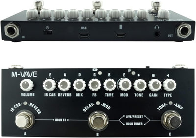 M-Vave Cube Baby - Guitar Multieffect, 8 IR-Verstärker-Emulationen und 4 Effekte (Chorus, Phaser, De