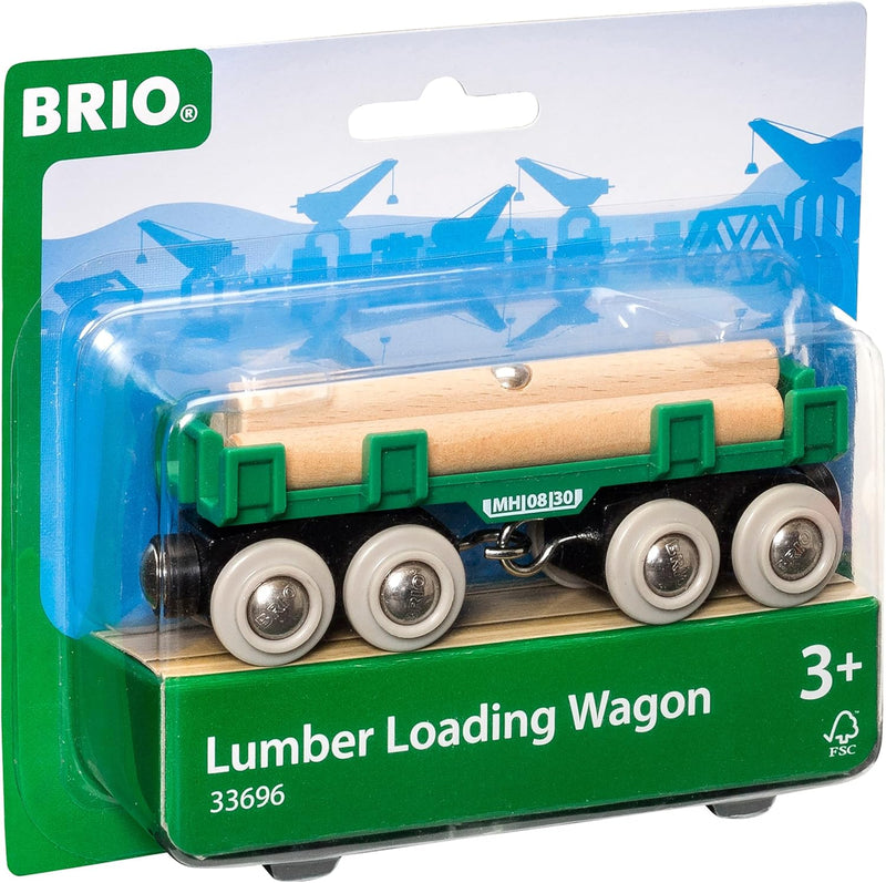 BRIO 33577 - Autotransporter mit Rampe & 63369600 Bahn 33696 - Langholzwagen Bundle mit Langholzwage