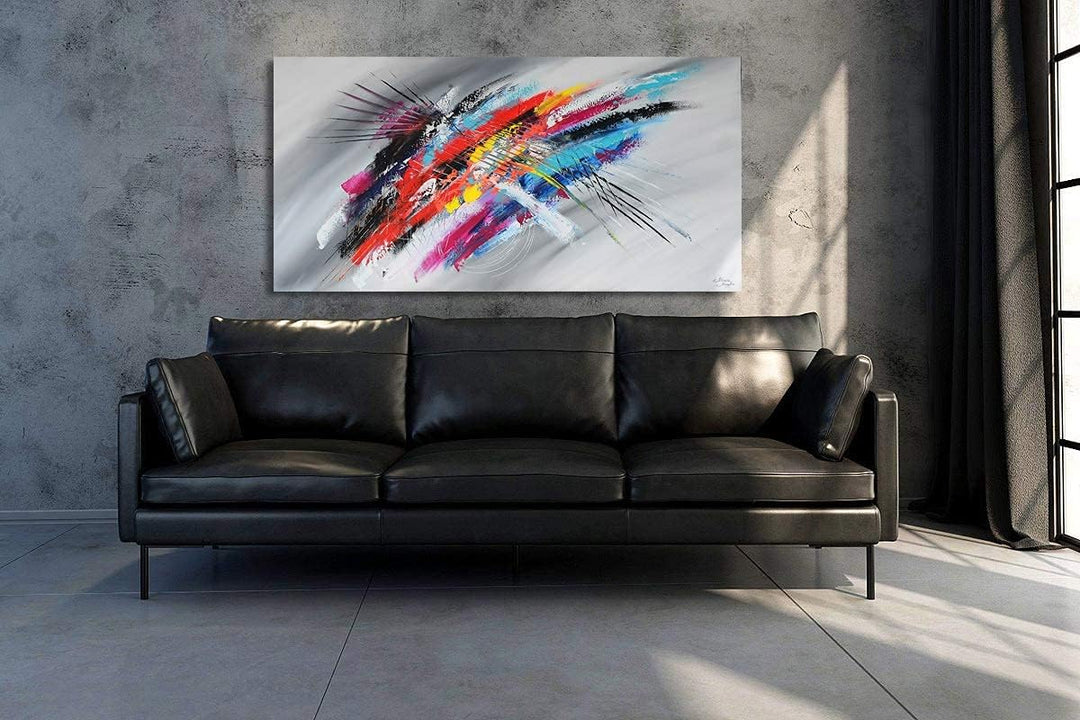 Monica Mirafiori I 100% HANDGEMALT I Gemälde Multicolor 120x60cm | Gemälde Handgemalt | Acrylgemälde