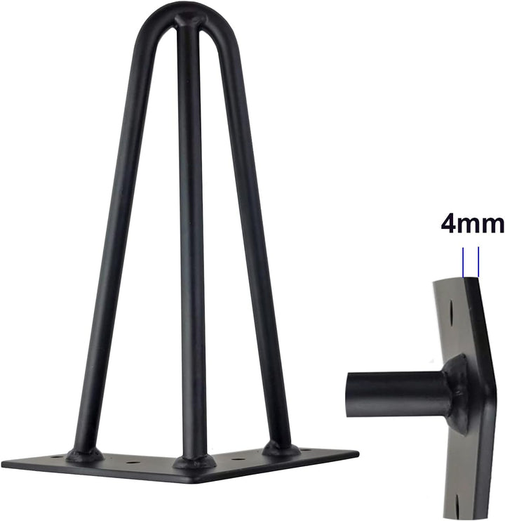 Qrity Haarnadel Tischbeine, 3-Stangen Haarnadel Füsse, DIY Black Hairpin Couchtisch Beine Heavy Duty