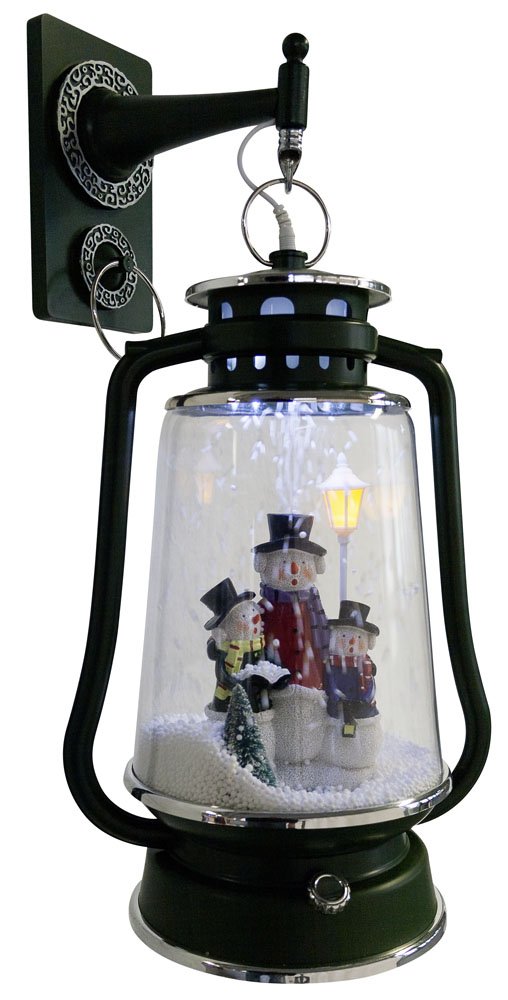 foolonli Schneiende LED Laterne 35 cm Motiv Schneemann Grün
