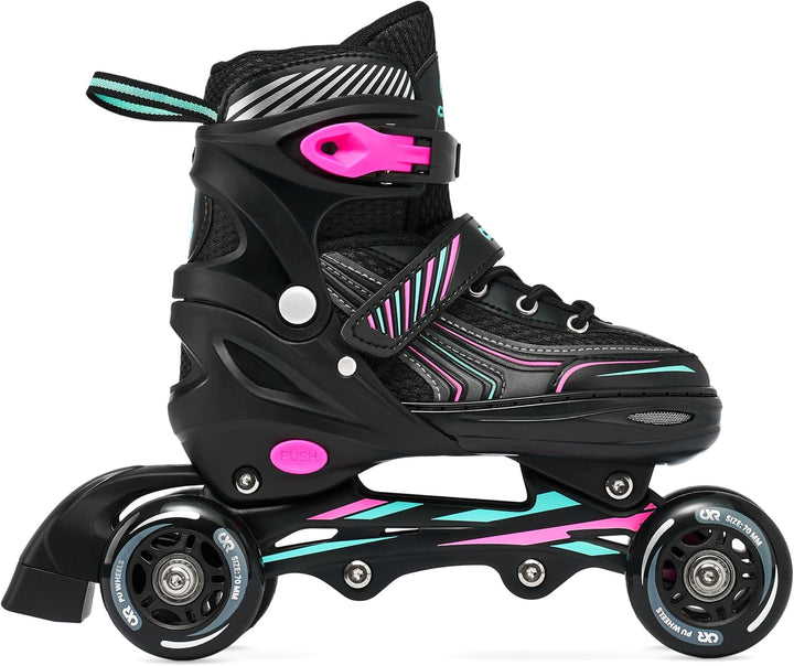 4in1 Inlineskates/Triskates/Rollschuhe/Schlittschuhe Optima 35-38 (21cm-23cm) Mint/Pink, 35-38 (21cm