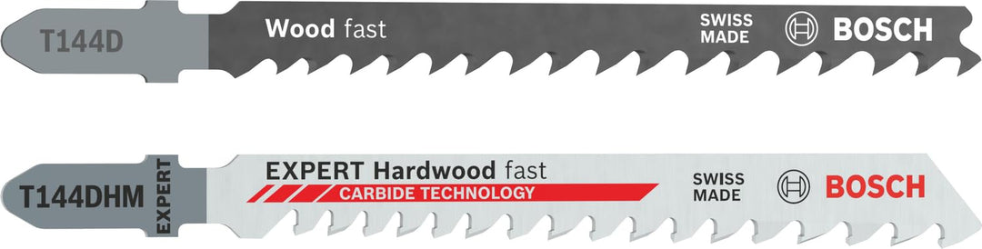 Bosch 26x T144D + EXPERT Hardwood fast T144DHM Stichsägeblatt-Set, 25 + 1 Stück (für Hartholz, Weich