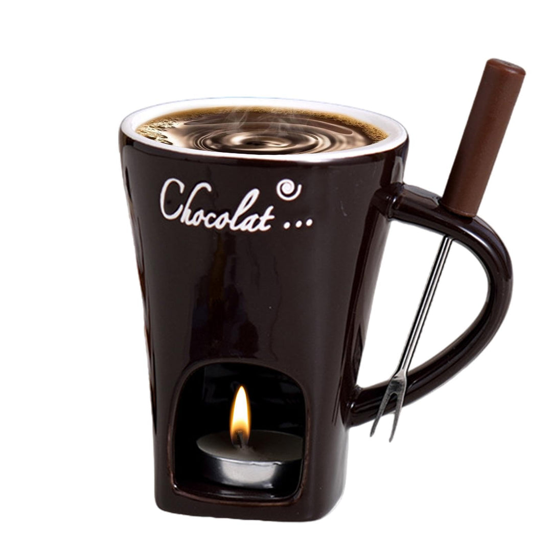 Schokoladen-Fondue-Becher, Kreatives Tee-Kerzen-Fondue-Tassen-Set, Keramik-Schokoladen-Fondue-Kaffee