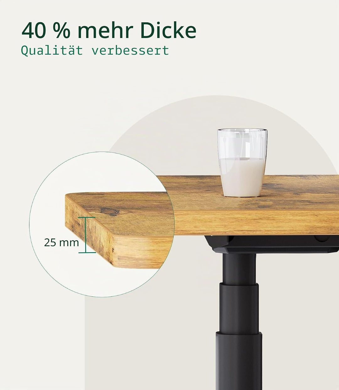 MAIDeSITe Tischplatte 140x70 cm Schreibtischplatte 25 mm stark - DIY Stabile Bürotischplatte – Perfe