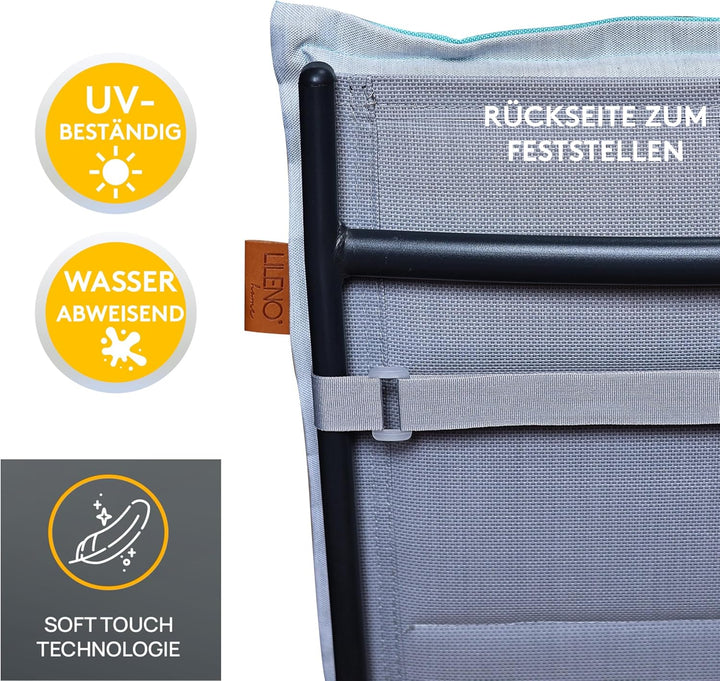 LILENO HOME Gartenstuhl Auflagen [2er Set - Hochlehner] in Karibik - Bequeme Liegen als Sitzauflagen